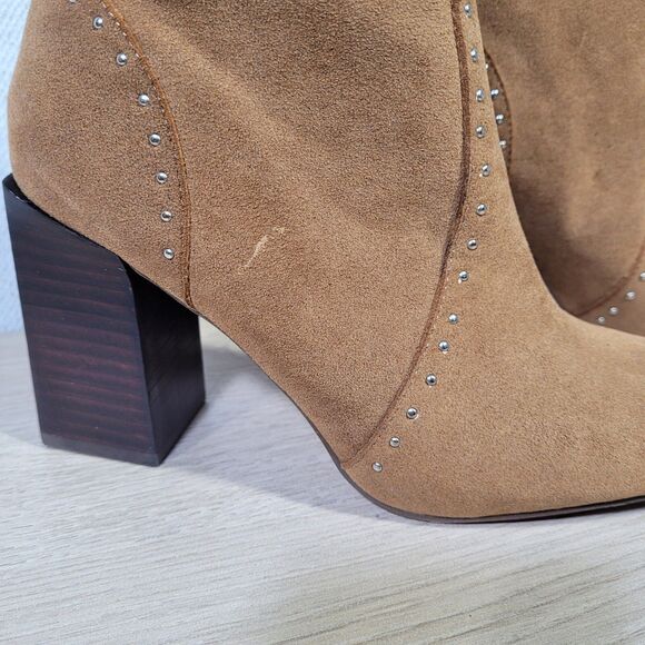 Mi.iM Brown Ankle Booties with Stud Detail - Picture 3 of 11
